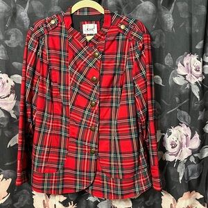 Live a Little Red Plaid Blazer